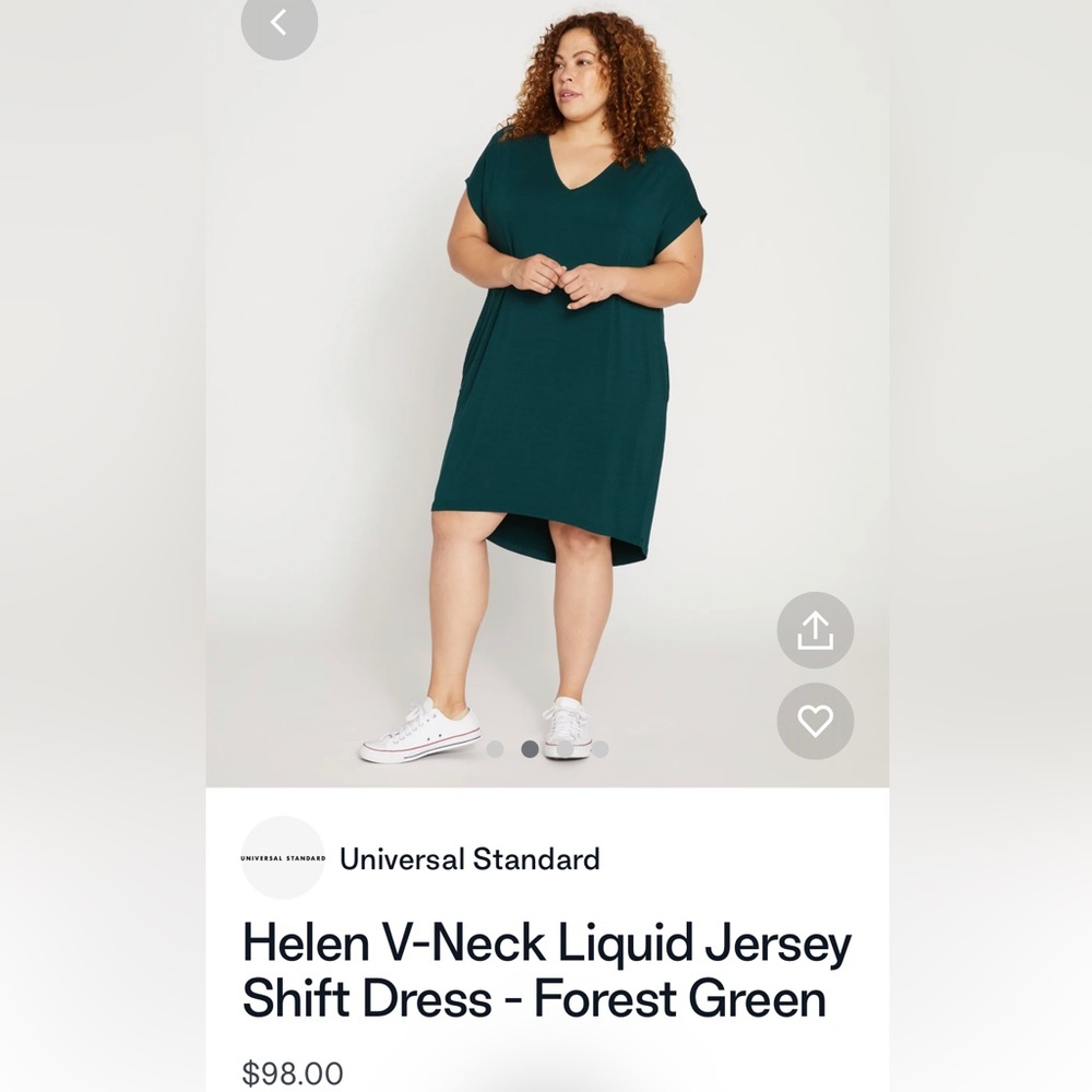 Universal Standard Helen Green Dress fits Sizes 14 - 16